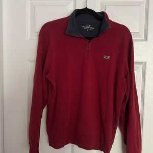 Vineyard Vines Quarter Zip Lightweight Pullover - Size S 
Red color